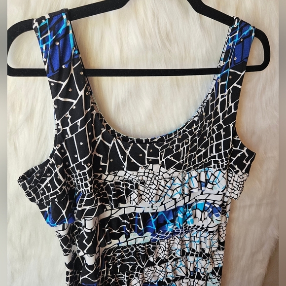 Mango Tango Earthquake Abstract Mini Dress W/ Rhinestones - Picture 2 of 9